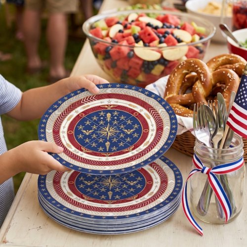Art Deco Heritage Flag | United States 1920s Style Paper Plates