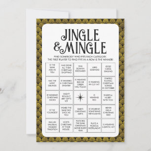 Art Deco Holiday Jingle & Mingle Game Card