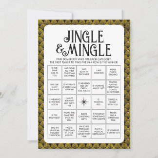 Art Deco Holiday Jingle & Mingle Game Card