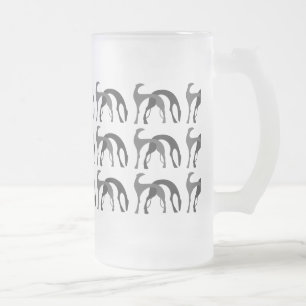 Art Deco Hounds Frosted Beer Mug