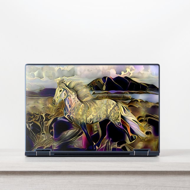 Art Deco Icelandic horse HP Laptop Skin (Front)