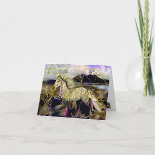 Art Deco Icelandic Horse Letterpress Thank You Card
