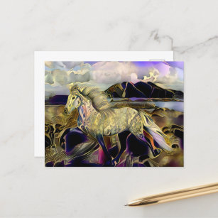 Art Deco Icelandic Horse Postcard
