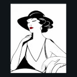 Art Deco Illustrated Glamorous Woman Poster<br><div class="desc">A beautiful,  original illustration of an Art Deco woman. Add elegance to your space with this stunning design.</div>