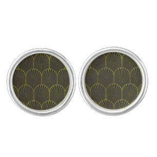 Art Deco In Gold And Black Cufflinks