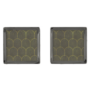 Art Deco In Gold And Black Cufflinks