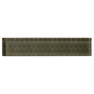 Art Deco In Gold And Black Desk Name Plate