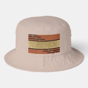 Art Deco In Gold And Tan Bucket Hat