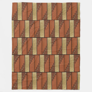 Art Deco In Gold And Tan Fleece Blanket