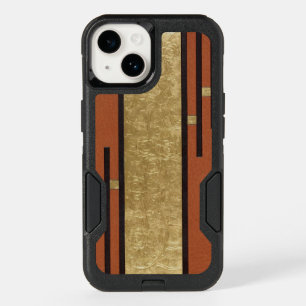 Art Deco In Gold And Tan OtterBox iPhone 14 Case