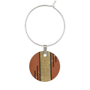Art Deco In Gold And Tan Wine Charm