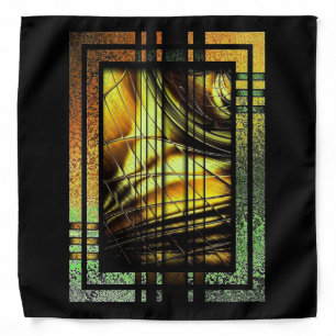 Art Deco In Green And Gold Bandana