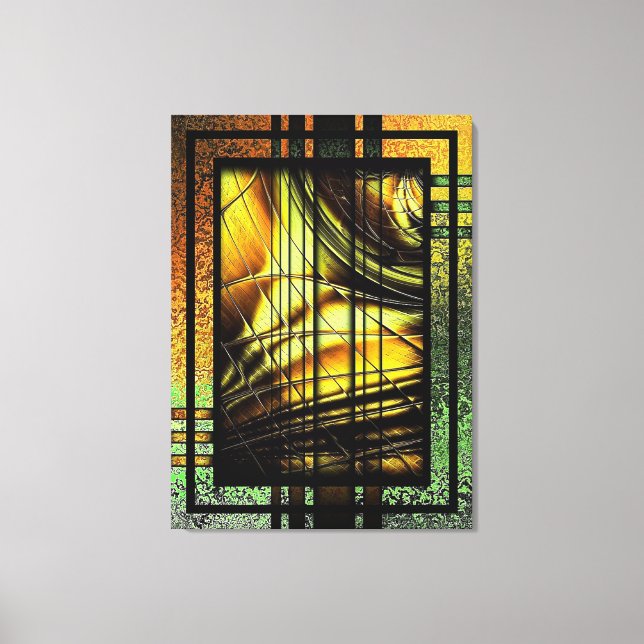 Art Deco In Green And Gold Canvas Print (Front)
