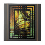 Art Deco In Green And Gold Ceramic Tile at Zazzle