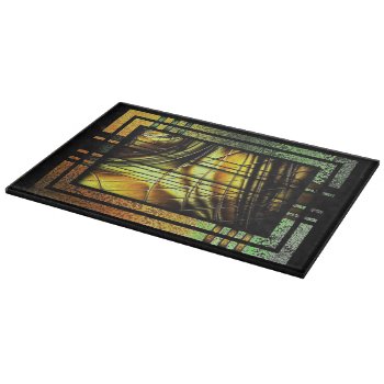 Art Deco In Green And Gold Cutting Board by InspirationalArt at Zazzle