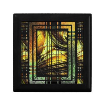 Art Deco In Green And Gold Gift Box by InspirationalArt at Zazzle