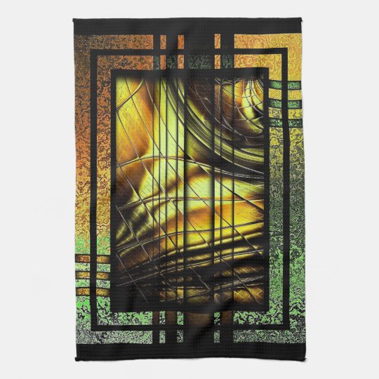 Art Deco In Green And Gold Kitchen Towel | Zazzle.com