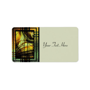 Art Deco In Green And Gold Label