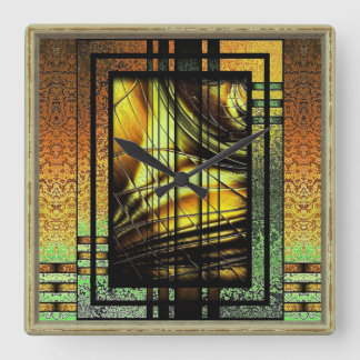 Art Deco In Green And Gold Large Clock