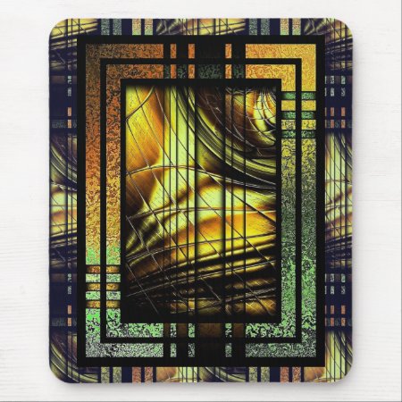 Art Deco In Green And Gold Mouse Pad