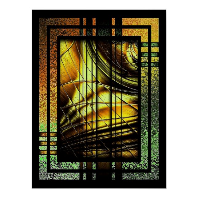 Art Deco In Green And Gold Poster (Front)