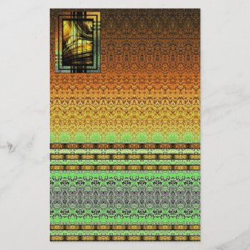 Art Deco In Green And Gold Stationery by InspirationalArt at Zazzle