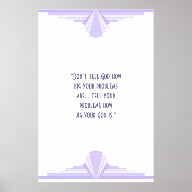 Art deco in lilac with a Christian quote Poster (Front)