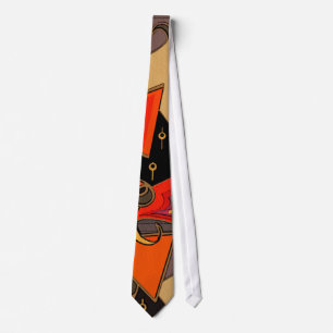 ART DECO IN ORANGE AND BLAQCK TIE