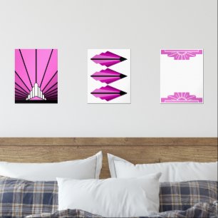 Art deco in pink wall art sets