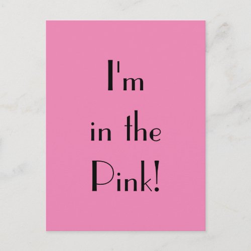 Art Deco In the Pink Phrase Postcard