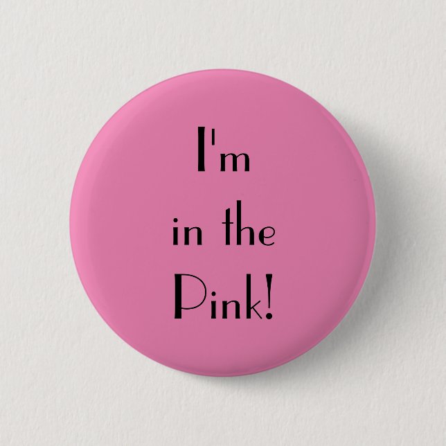 Art Deco In the Pink Text Button (Front)