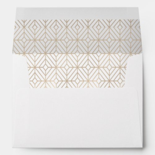 Art Deco in White and gold foil Envelope