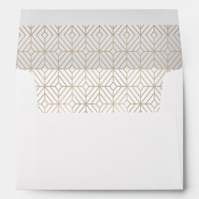 Art Deco in White and gold foil Envelope (Back (Bottom))
