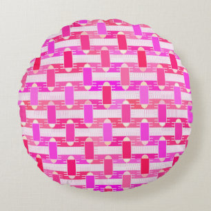 Art Deco industrial chic - pink, fuchsia, orchid Round Pillow