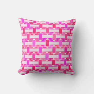 Art Deco industrial chic - pink, fuchsia, orchid Throw Pillow