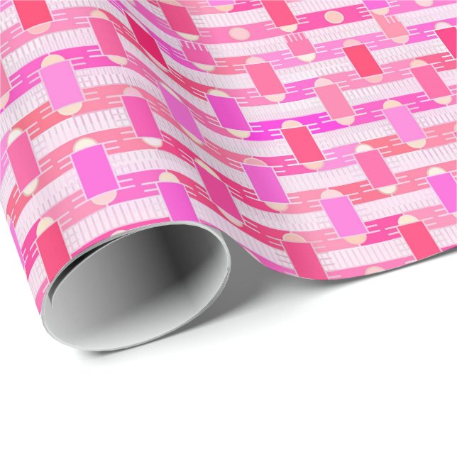 Art Deco industrial chic - pink, fuchsia, orchid Wrapping Paper (Roll Corner)