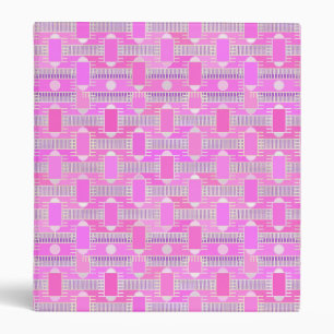 Art Deco industrial chic - pink, mauve 3 Ring Binder