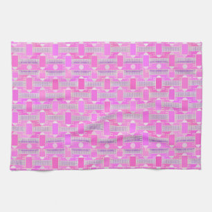 Art Deco industrial chic - pink, mauve Kitchen Towel