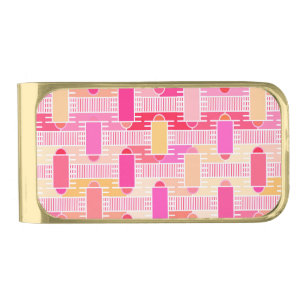 Art Deco industrial chic - pink, peach, gold Finish Money Clip