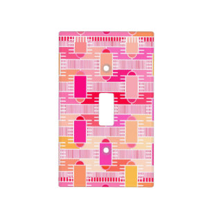 Art Deco industrial chic - pink, peach, gold Light Switch Cover