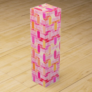 Art Deco industrial chic - pink, peach, gold Wine Gift Box