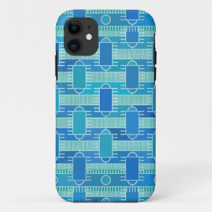 Art Deco industrial chic - soft blue iPhone 11 Case