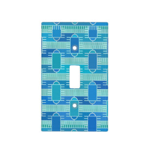Art Deco industrial chic - soft blue Light Switch Cover