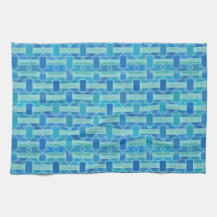 Art Deco industrial chic - soft blue Towel