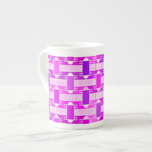 Art Deco industrial chic, violet, orchid, lavender Bone China Mug