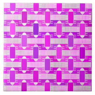 Art Deco industrial chic, violet, orchid, lavender Ceramic Tile