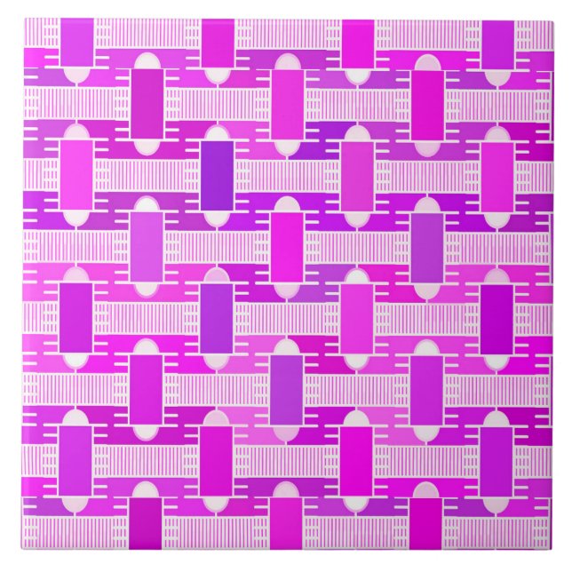 Art Deco industrial chic, violet, orchid, lavender Ceramic Tile (Front)
