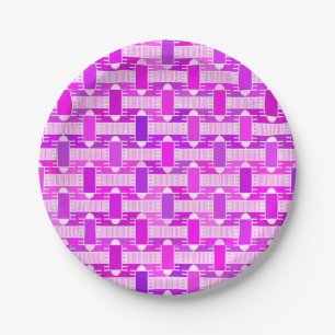 Art Deco industrial chic, violet, orchid, lavender Paper Plates