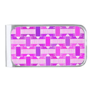 Art Deco industrial chic, violet, orchid, lavender Silver Finish Money Clip