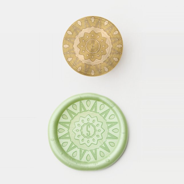 Art Deco Initial Solid Brass Wax Stamper (Stamped)